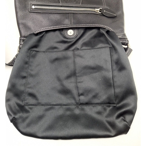 Coach Penelope Black Pebbled Leather Zipper Pockets Crossbody Bag - Picture 10 of 14